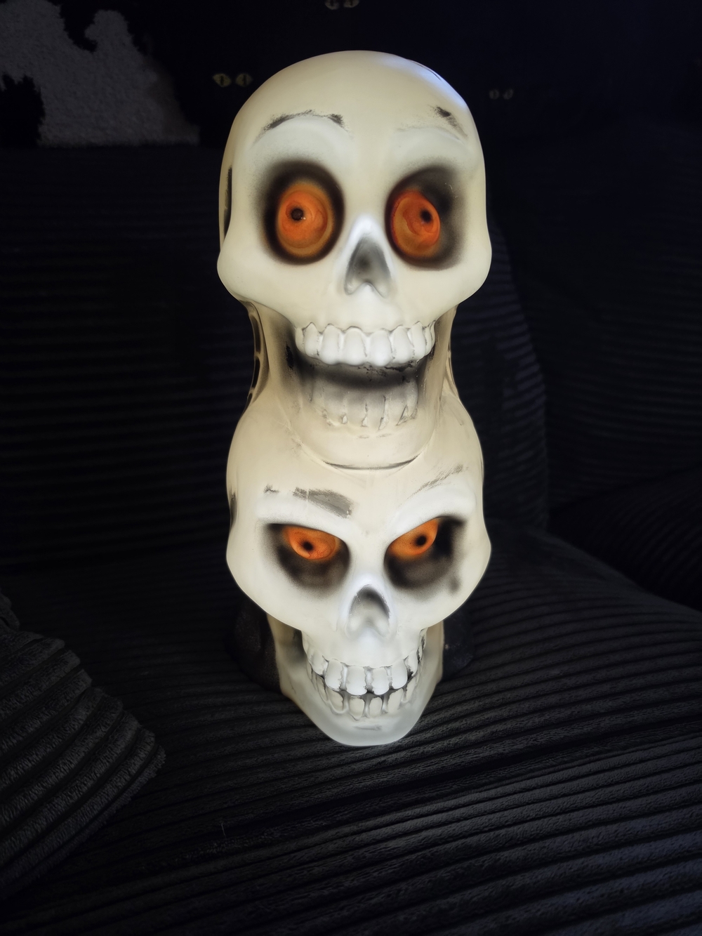 Boutique 12" Stacked Skulls Light-Up Blow Mold Halloween Decoration